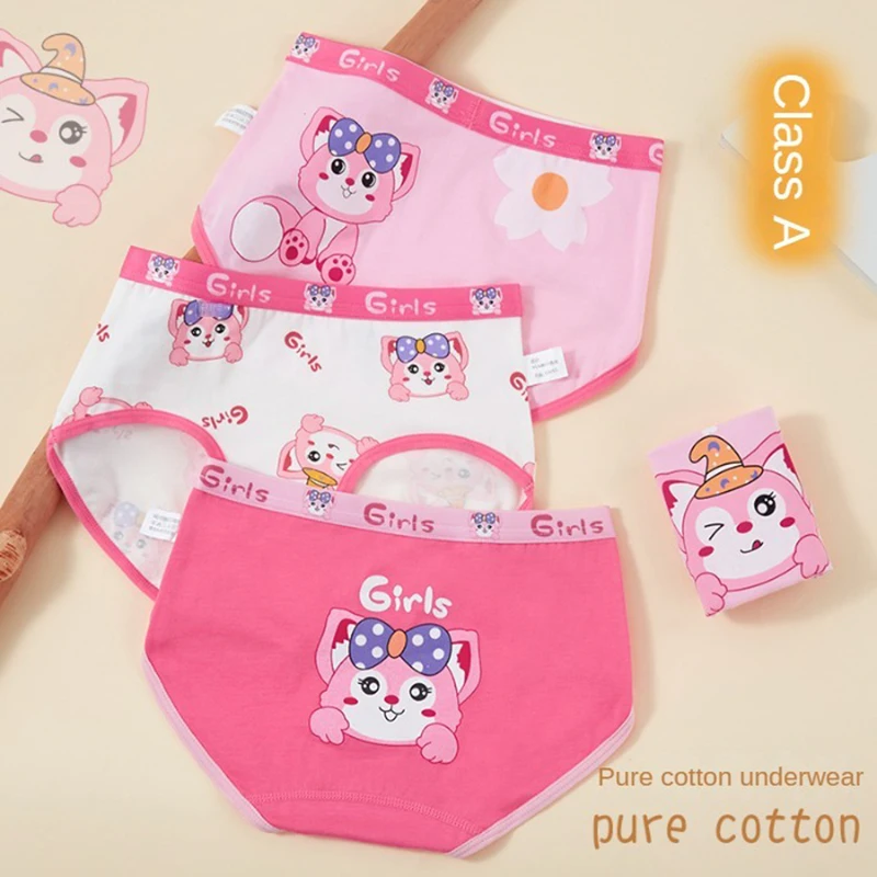 4PCS Children\'s Cotton Girl Panties for Girls Cartoon Underwear Soft Children Girl Panties Briefs Cute Boxers Shorts Underwears