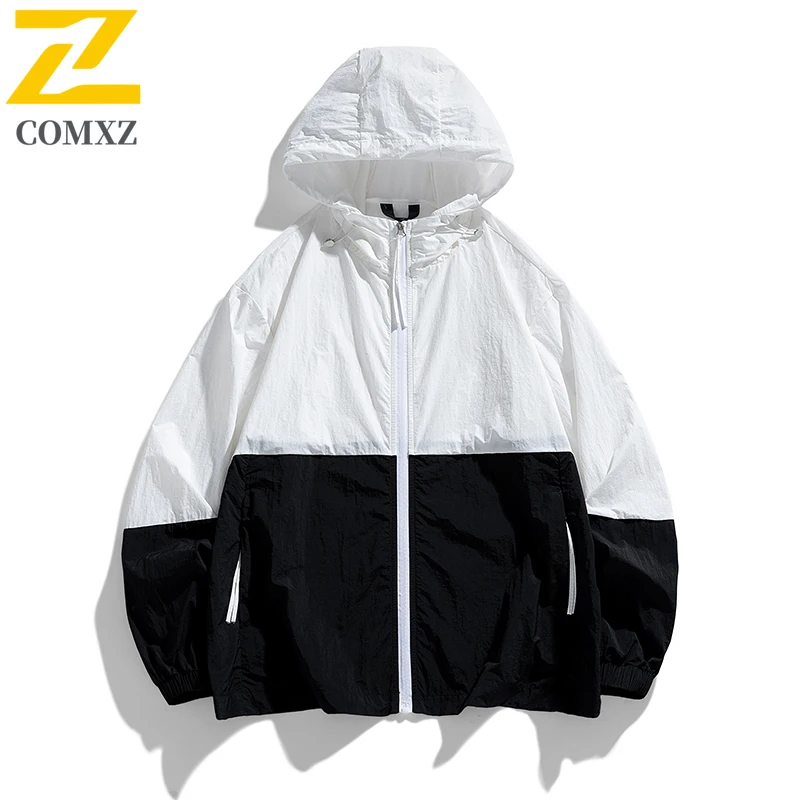Men Thin Summer Waterproof jacket Sun Protection jacket Moutain Hiking Fishing Casual Windbreaker Quick Drying Sport Hooded Coat