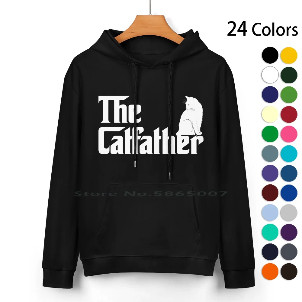 

The Catfather T-Shirt Funny Cat Parody Men Fathers Day Gift Pure Cotton Hoodie Sweater 24 Colors The Catfather Funny Cat Lover