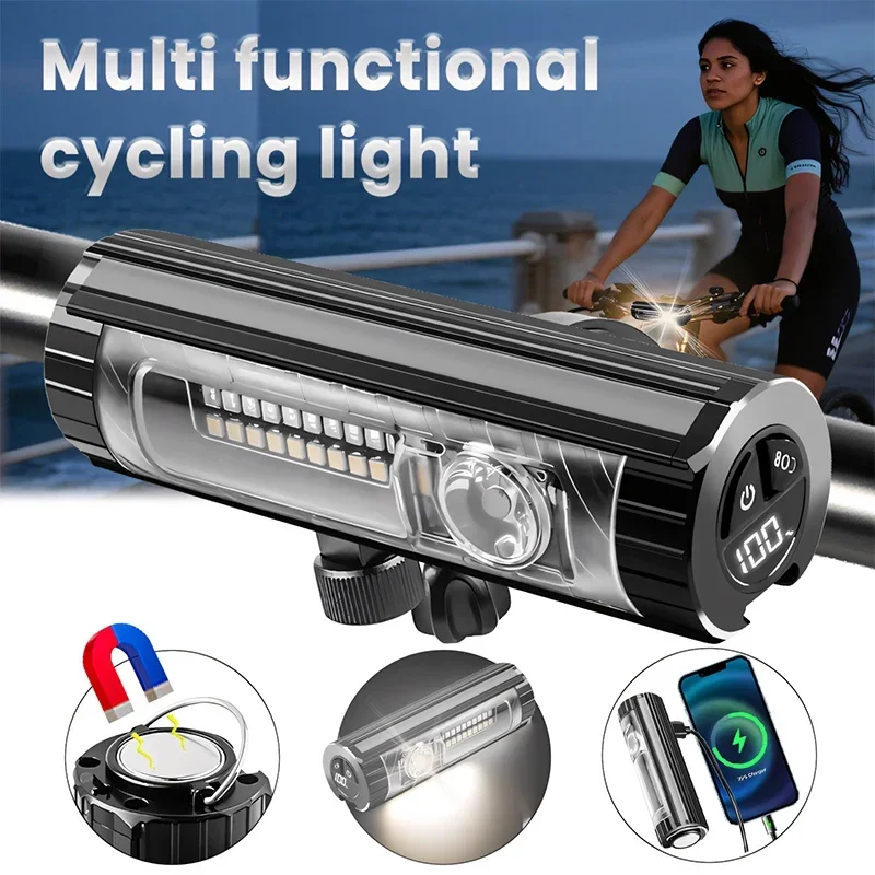1500Lumen Aluminum Alloy Waterproof USB Charging 1800mAh Bicycle Front Light for MTB Road Cycling Lamp Accessories image 2