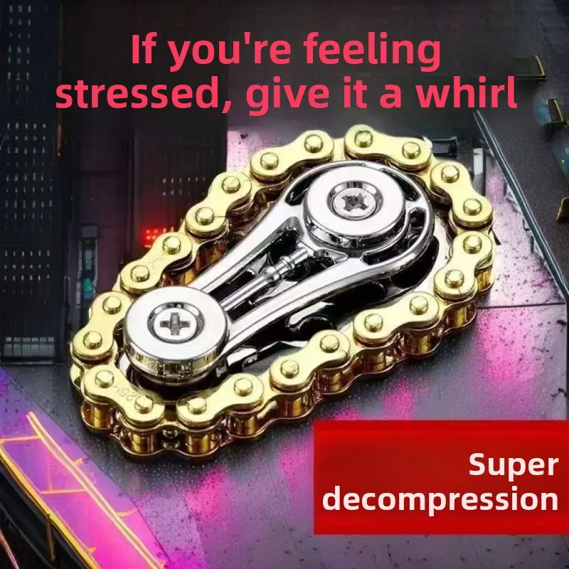 Volant d'inertie mécanique à dents de chaîne, Fidget Spinner, anti-stress, anxiété, chaînes de vélo en métal, Spinner, jouets EDC pour enfants et adultes, jouet à main