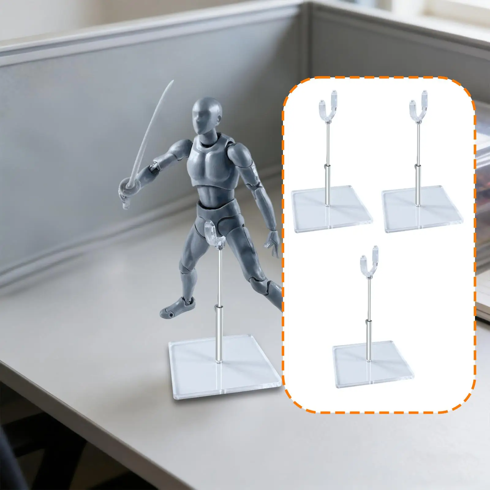 1/4 Scale Doll Display Stand Premium Sturdy Plastic Metal Doll Support Holder for Doll Storage