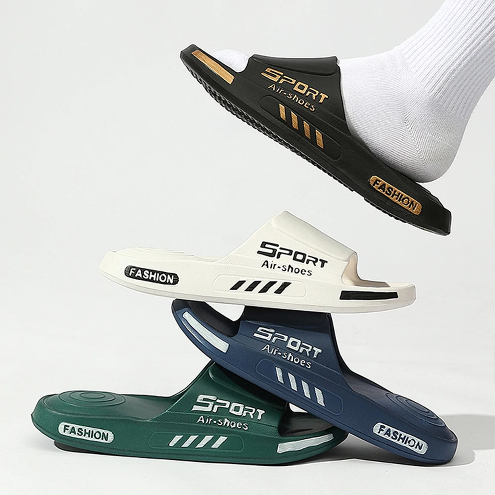 BASATU Mode Herren Hausschuhe PVC Weiche Sohle Rutschfeste Rutschen Casual Outdoor Strand Flip Flops Home Badezimmer Sandale Paare Slipper