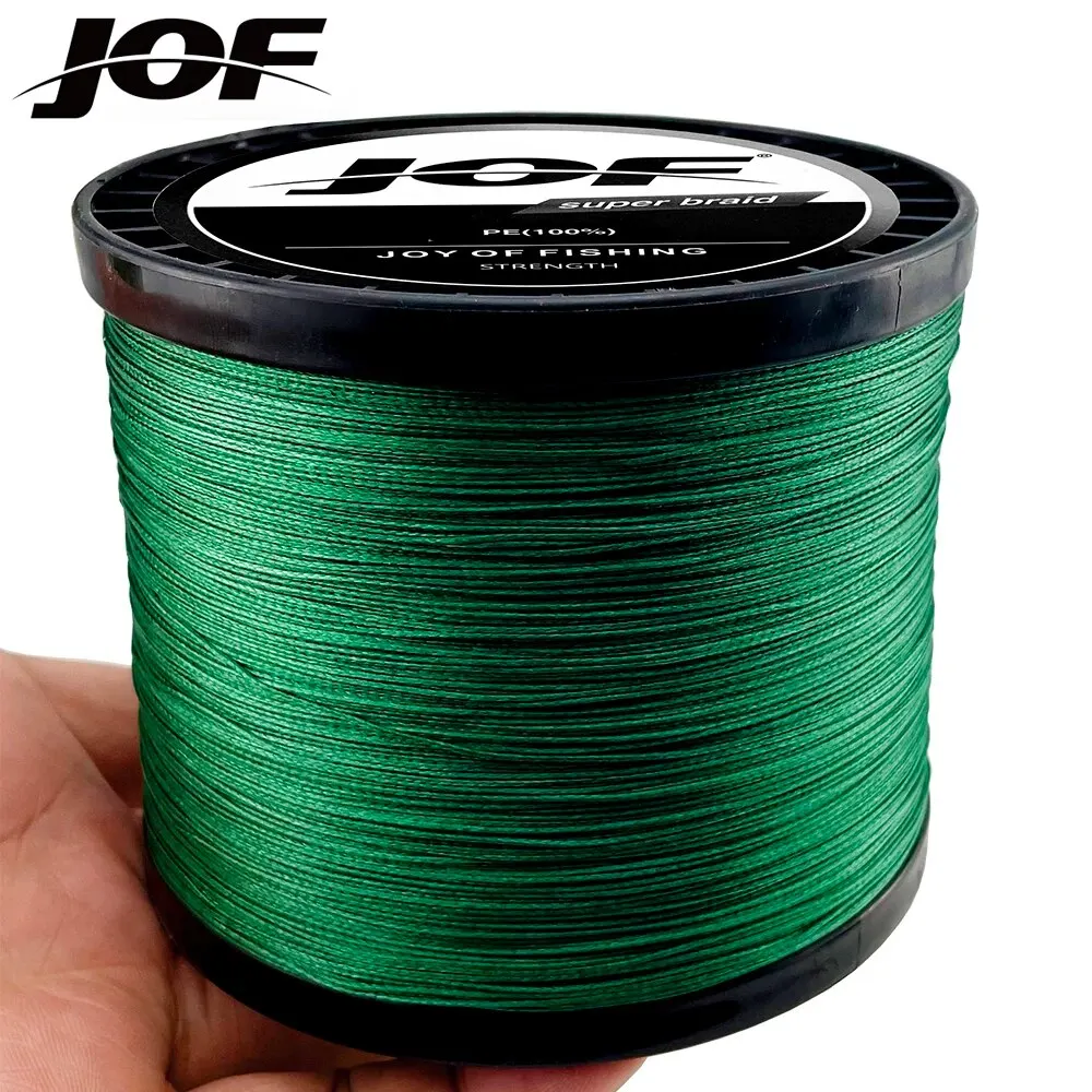 JOF 8 Strands Abrasion Resistant Braided Fishing Line PE Super Strong Anti-bite Line For Freshwater Saltwater 300M 500M 1000M