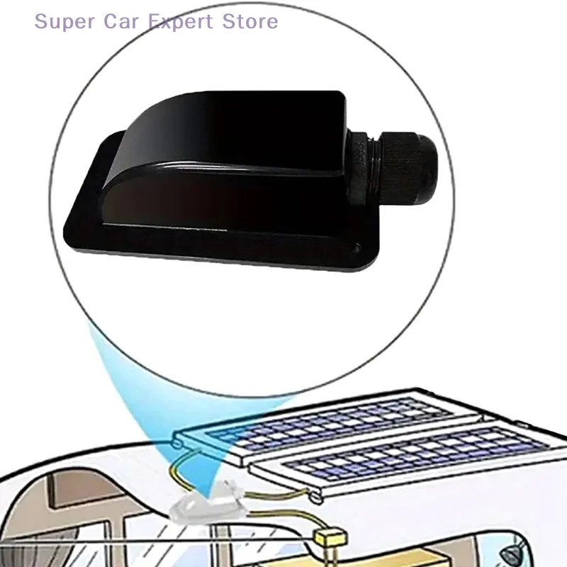 

1 PCS RV Yacht Caravan Solar Car Junction Box Cable Entry Gland Roof Wire Connector Holder for Motorhomes - Black