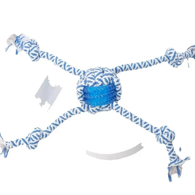 Pet Toy Dog Chew and Teeth Cleaning Durable Bite-Resistant Combo Set TPR Pet Toys, Cotton Rope Toys, Pet Supplies