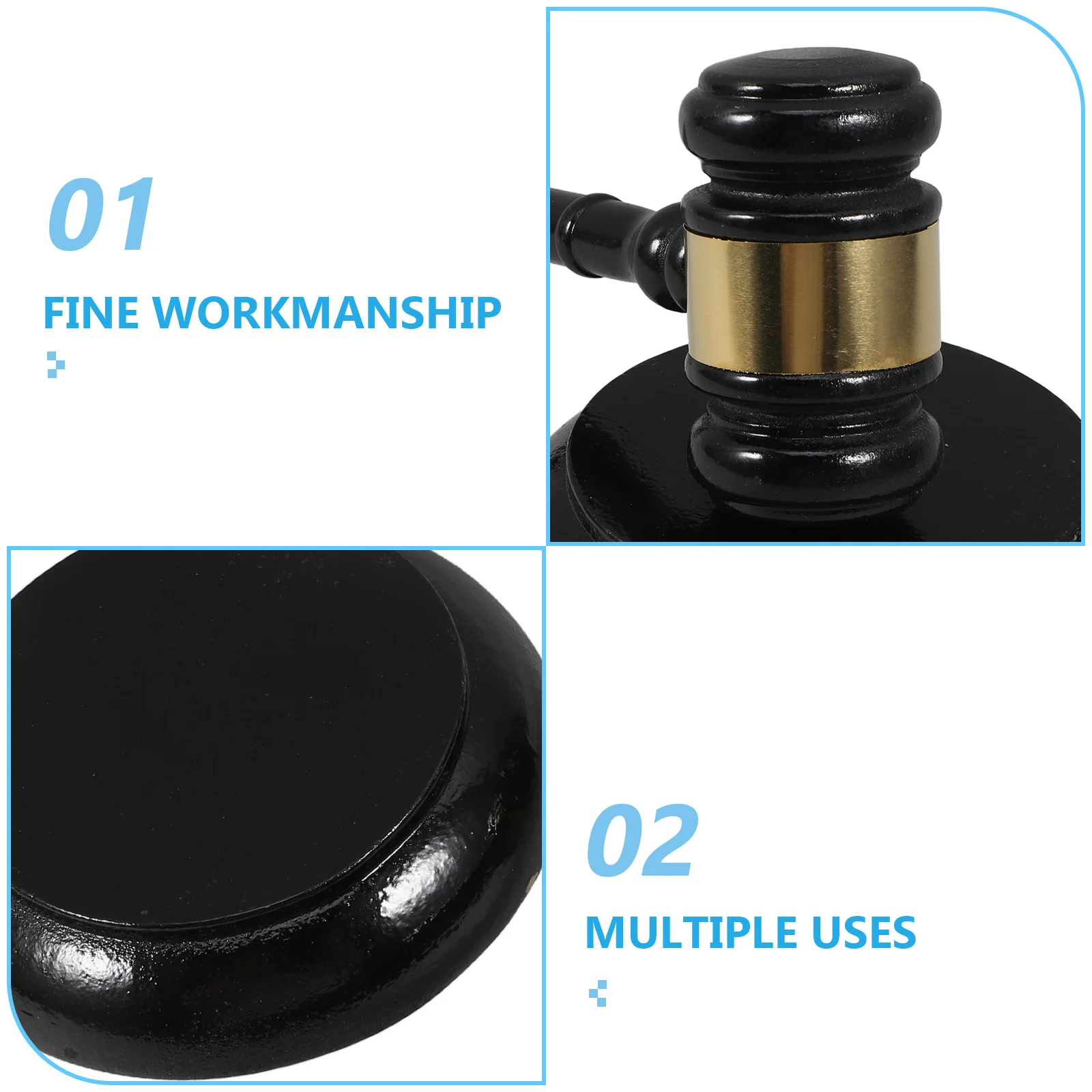 1 مجموعة 1 مجموعة المطرقة الخشبية مع كتلة الصوت لمزاد القاضي المحامي قاعة المحكمة استخدام مكتب لعب الأدوار الخشبي الصلب #6