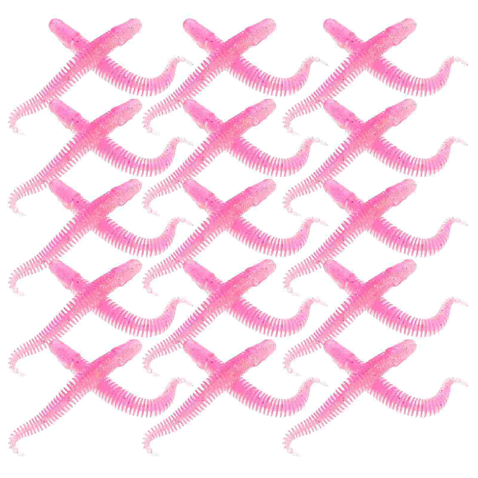 

30 Pcs Lure Soft Bait Fake Worm Bass Fishing Kit Striped Swimming Pvc Bites Saltwater