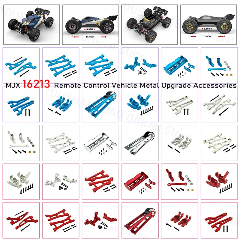 General: MJX 16213 Remote Control Vehicle Metal Conversion Parts: Front and Rear Linkages, Steering Components, Wear Parts Kit