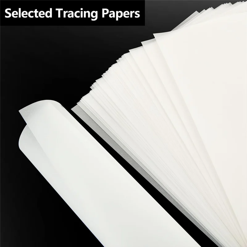 أوراق تتبع EDT-A4 200 ورقة، مجموعة ورق تتبع 63 GSM، ورق تتبع فني A4 للرسم وسجل القصاصات والرسم