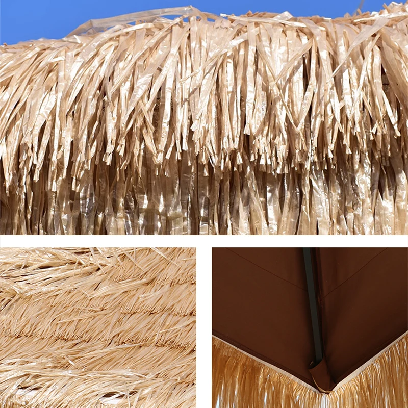 Customizable Wholesale Outdoor Patio Sunshade Garden Straw Umbrella Artificial Thatch Umbrella Hawaiian  Beach Umbrella