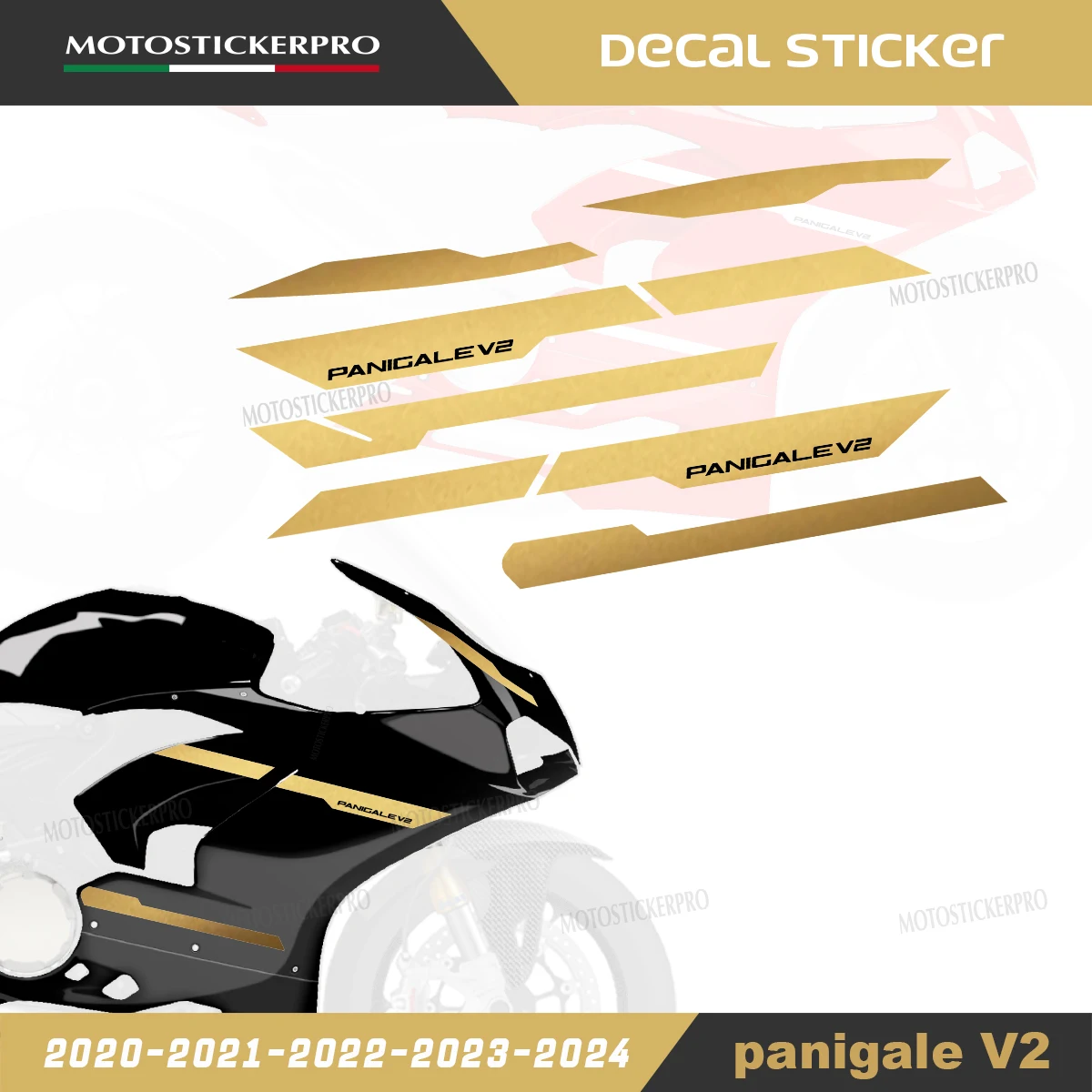 Full Body Stripes Decals Waterproof Graphic Stickers Set Fit For Ducati Panigale V2 2020 2021 2022 2023 2024