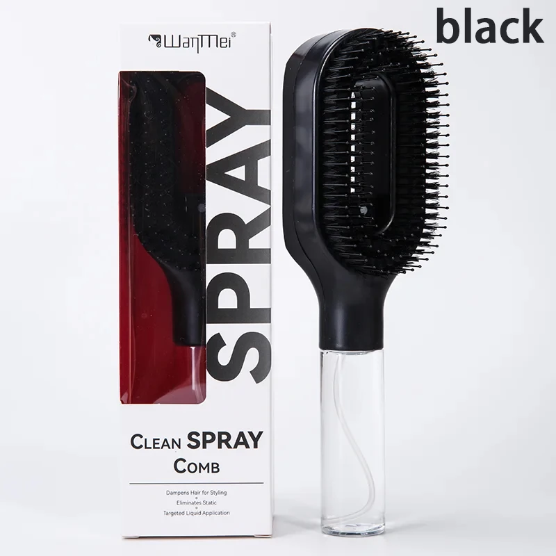 2-in-1 Spray Haarborstel, klitontwarrende hoofdmassageborstel met waternevelspray, antistatisch, gladmakend haarstylingtool voor thuis & op reis