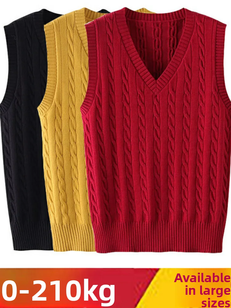 

Мужской вязаный жилет с V-образным вырезом, облегающий свитер, однотонный, осенне-зимний, модный, высококачественный материал, базовый слой, теплый