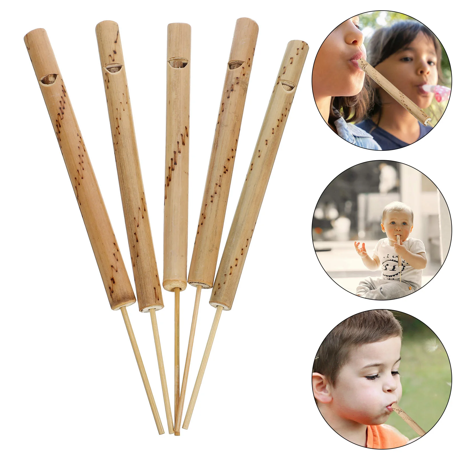 5 Pcs Bamboo Flute Bird Whistle Teens Bulk Playthings Call Small Musical Instrument