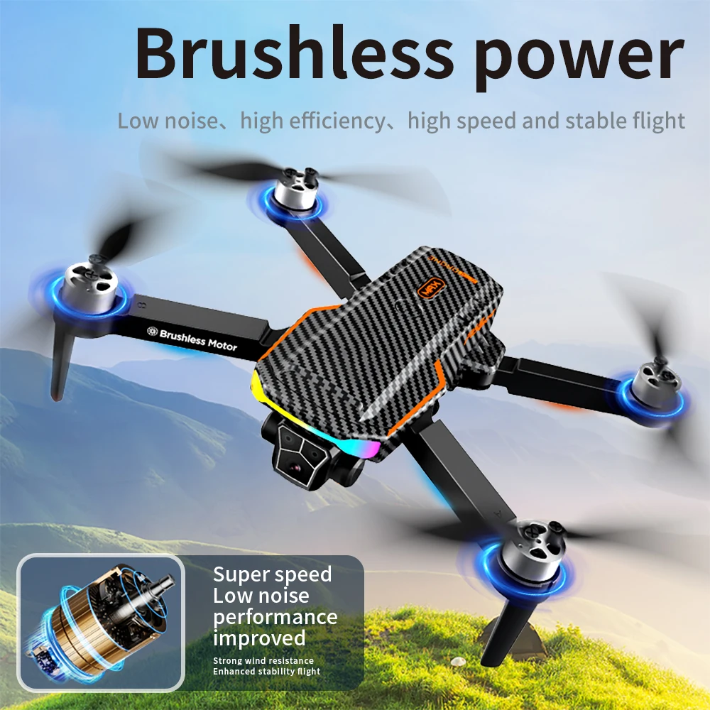 F168 Brushless Optical Flow Obstacle Avoidance Drone 720p HD Aerial Quadcopter 50x Zoom Remote Control Aircraft App Phone Drone