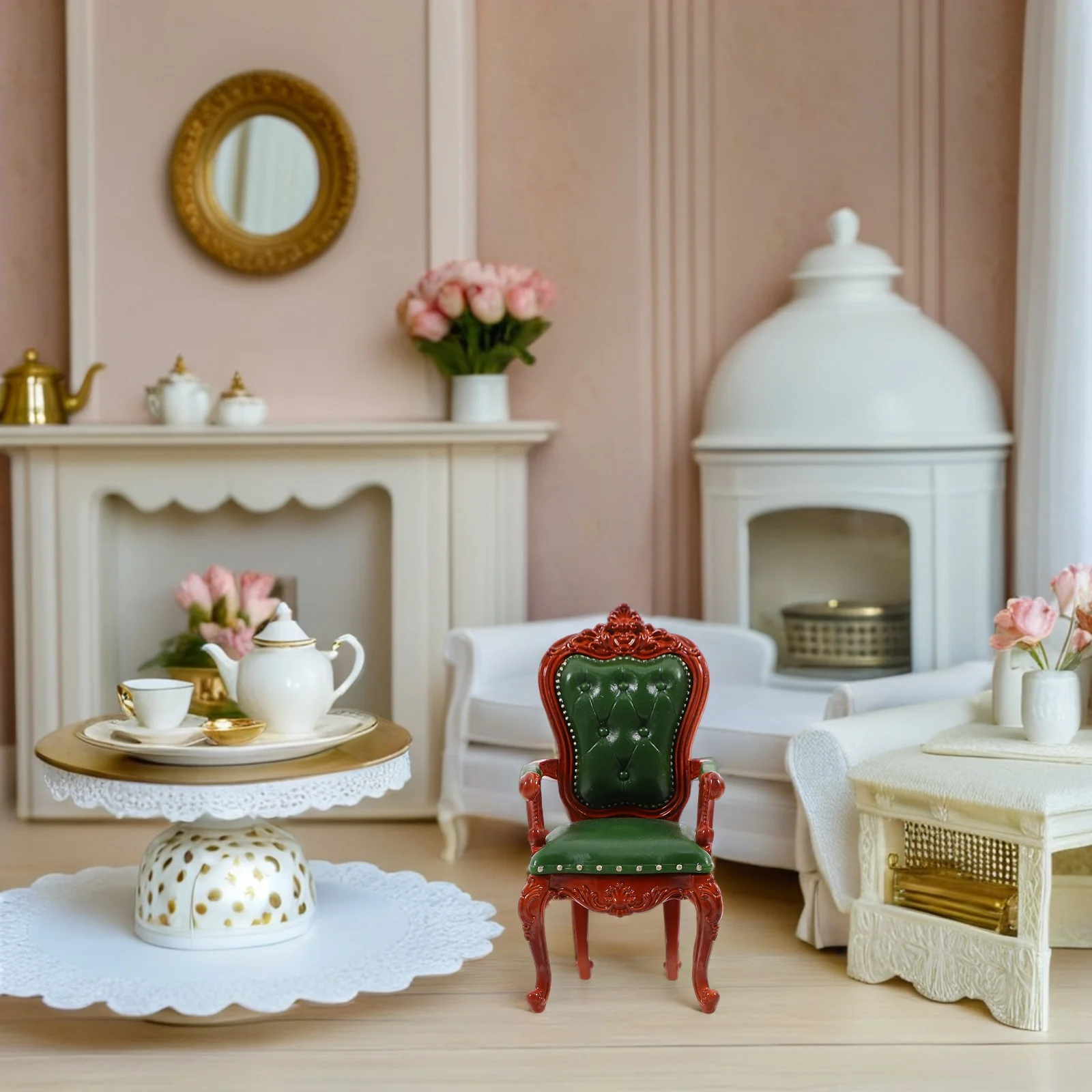 Fauteuil Miniature en bois, échelle 1:12, meubles Vintage, décoration de salon, Mini chaises pour maison de poupée, 2 pièces