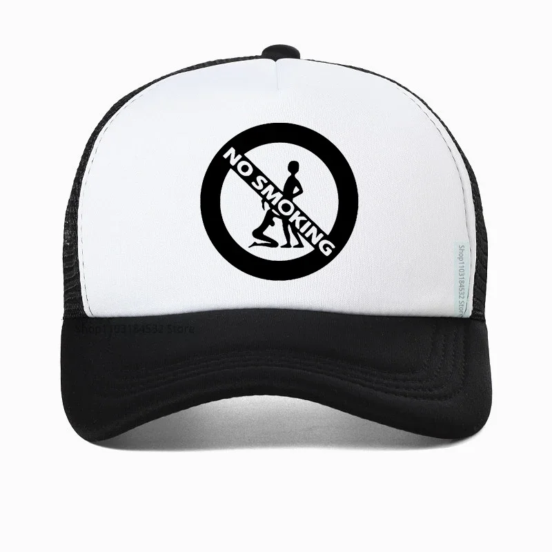 

No Smoking Print Baseball Cap For Men Summer Mesh Breathable Trucker Hat Humor Joke Funny Dad hat Adjustable hats Bonnet