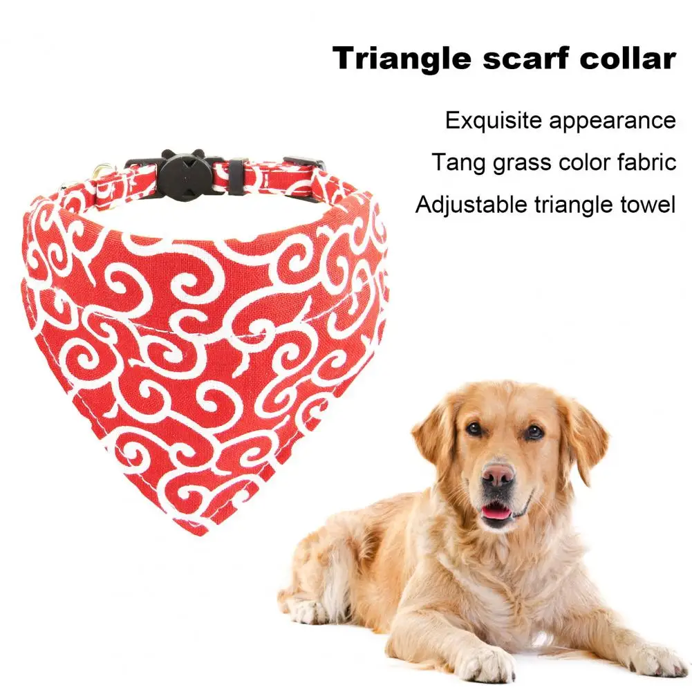 Cat Puppy Kitten Collar Bandana with Bell Adjustable Buckle Pet Saliva Towel Triangle Scarf Pet Bib for Small Dogs Neckerchief