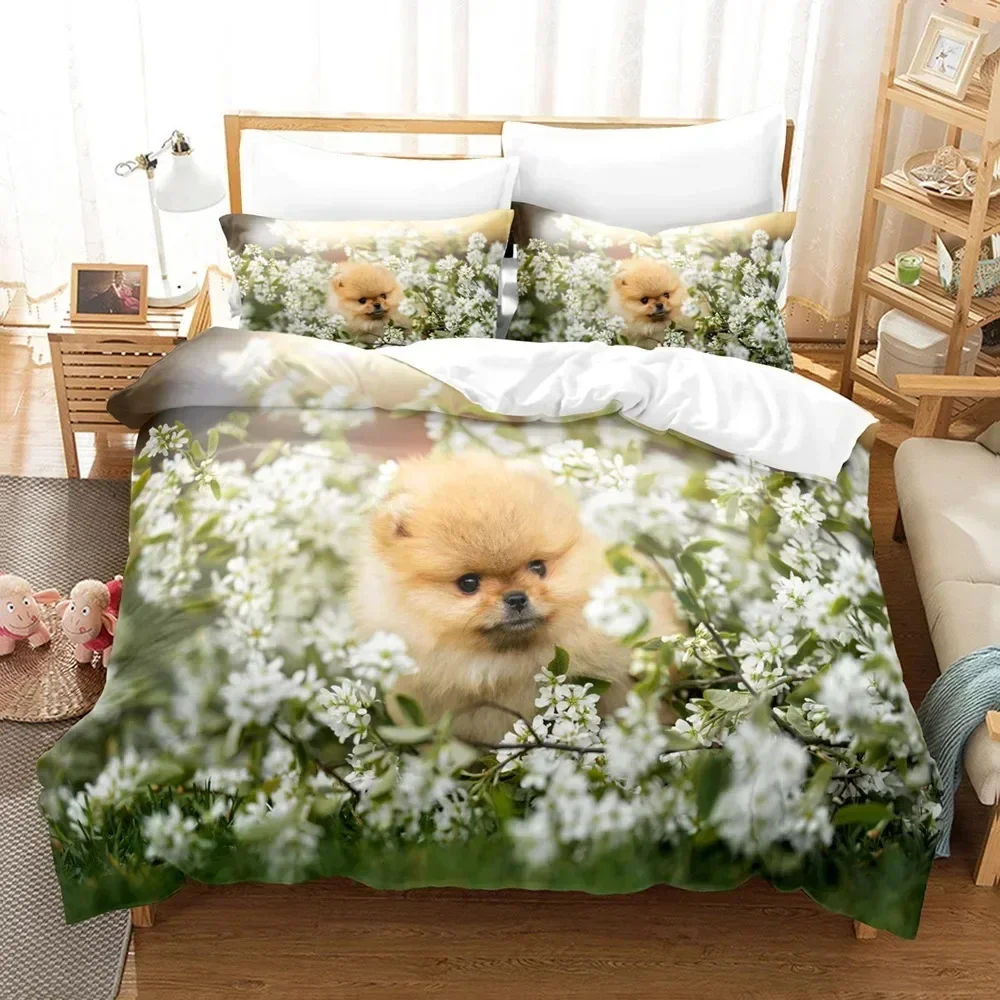 Cute dog Bedding Set Single Twin Full Queen King Size Pet dog Bed Set Aldult Kid Bedroom Duvetcover Sets 3D Print 035 - view 2
