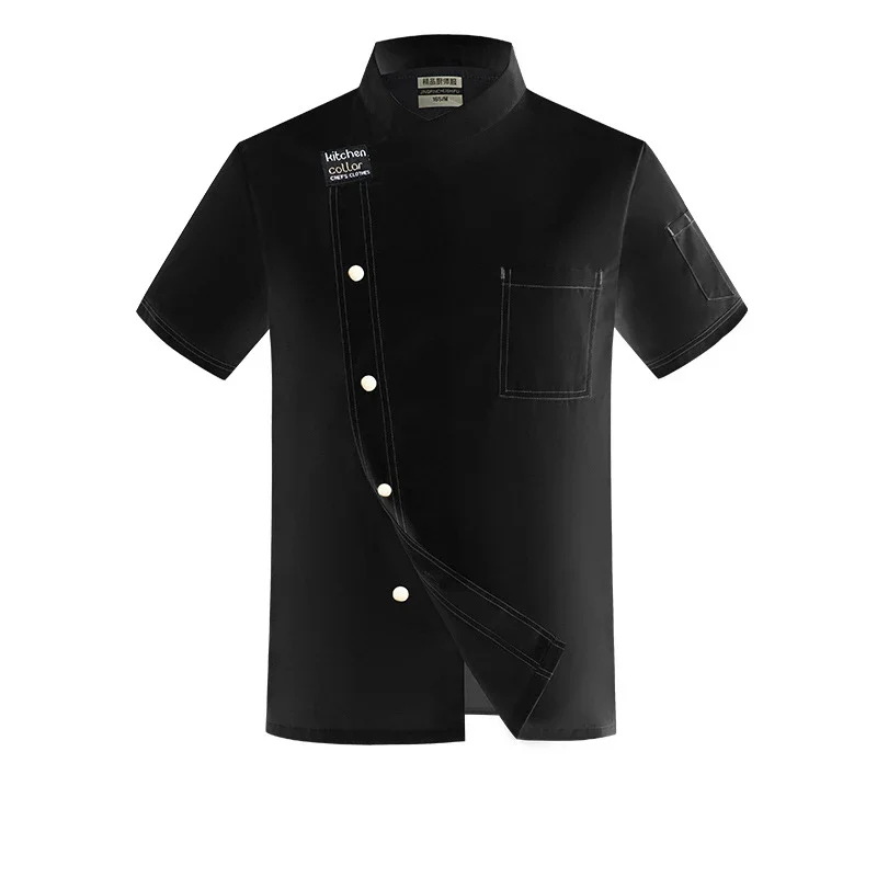 Veste de chef unisexe à manches courtes pour hommes, chemises de cuisine, uniforme de restaurant Chamonix