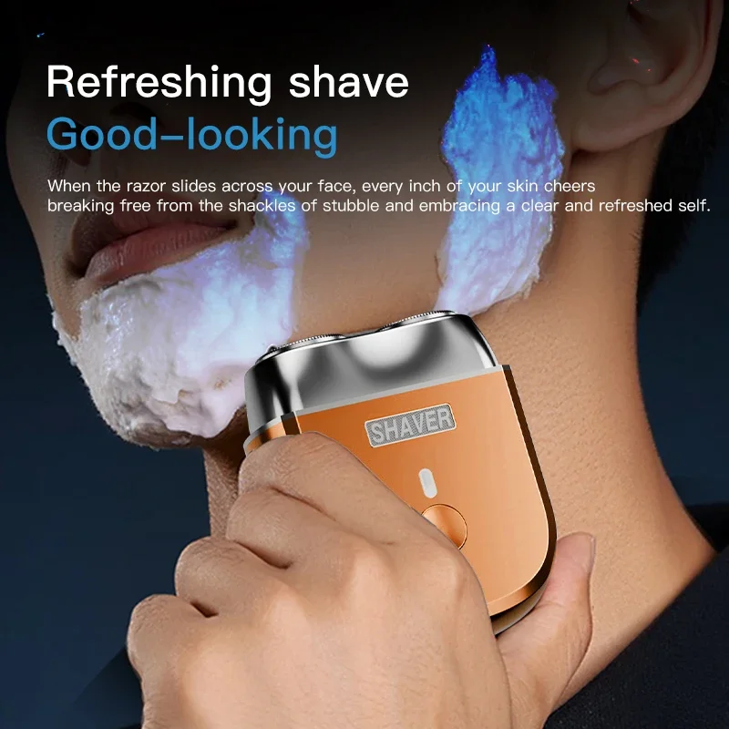 Men's Magnetic Electric Shaver With Double Floating Head Razor Mini Electric Smart Shaver  2 Speed Adjustable Beard Trimmer