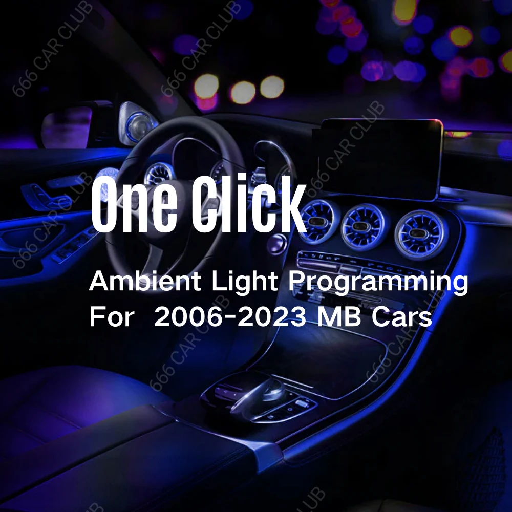 OBD Ambient Light Function Menu Activation For BMW AUDI Porsche Mercedes-Benz A/B/C/GLC/CLA/GLA/ W176 W177 W205 X253 W156 W117