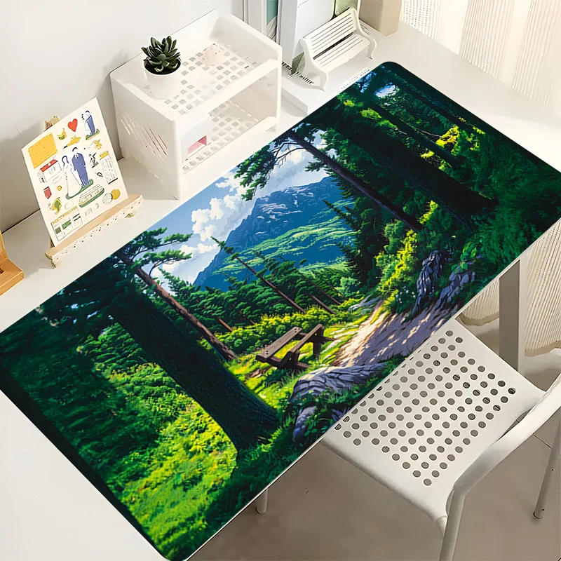 

Mouse Pad Design Non-Slip Desk Mat Gaming Japan Anime Scenery Accessories Stitched Edges For Home And Game For Gamer Mousepad