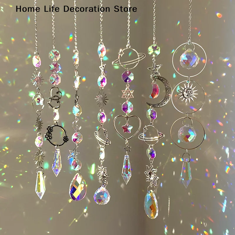 Crystal Wind Chime Rainbow Maker Sun Catcher Dream Catcher Pendant Home Garden Decor Wind Chime, Holiday, Festival, Home Decor