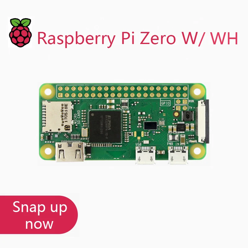 

Оригинальная материнская плата Raspberry Pi Zero W, 1 ГГц, одноъядерный процессор, 512 МБ ОЗУ, Bluetooth, BLE и Wi-Fi, Pi 0, Zero WH, с контактным разъемом или фотоэлементом