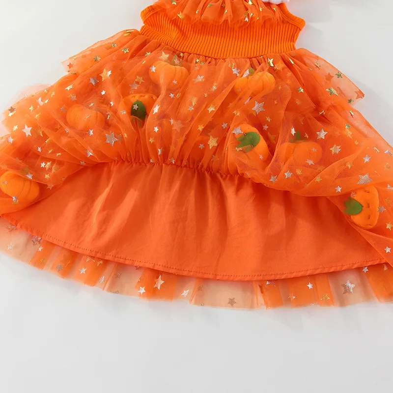 Kids Halloween Pumpkin Dress 6