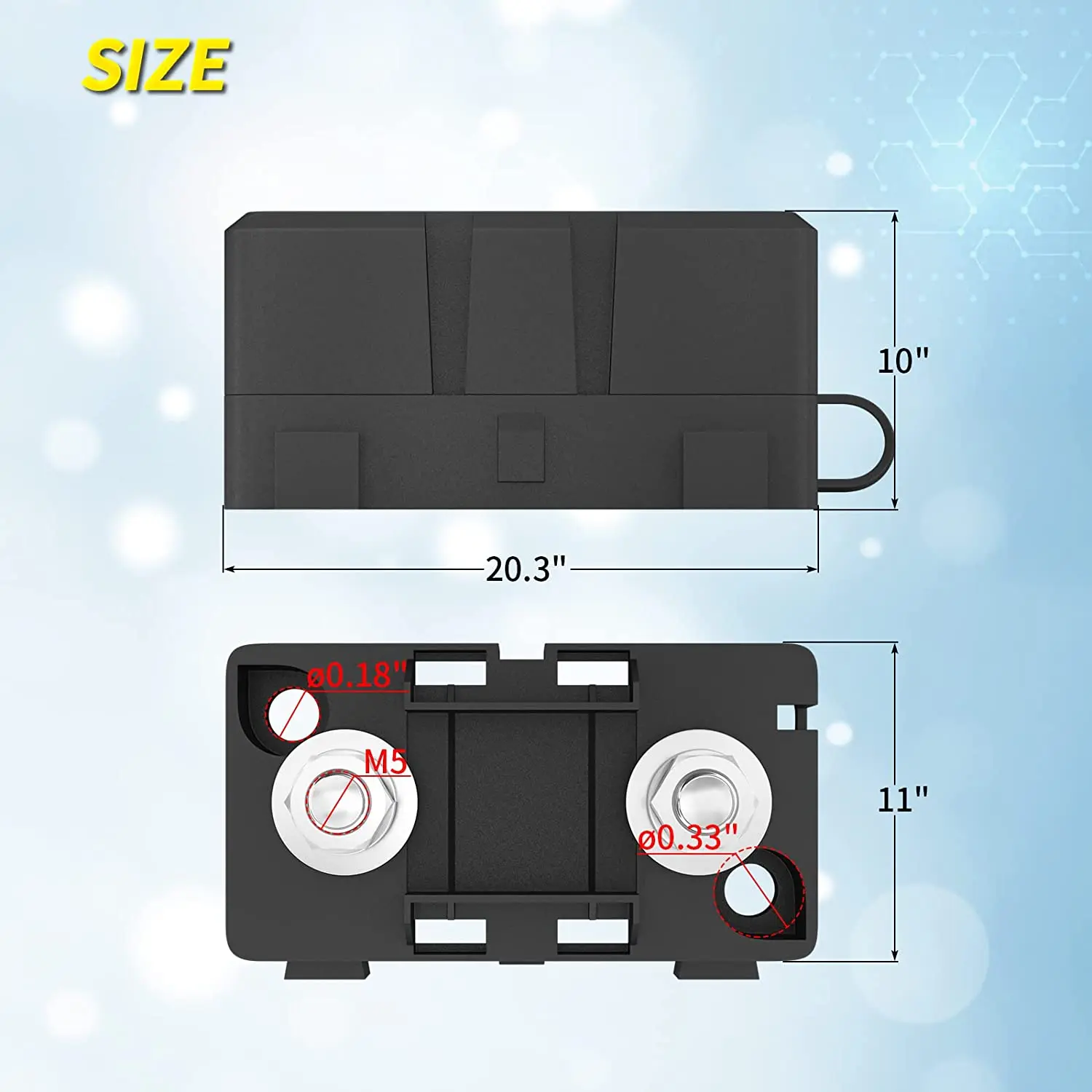 MIDI Fuse Holder Automotive AMI Inline Fuse Holder 30A 40A 50A 150A 200A ANS-H with Cover for Marine Cars Trucks Construction