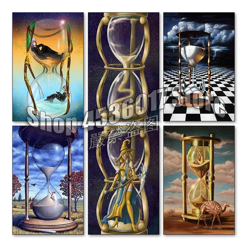 Spirituality & Science 5d Diy Diamond Painting Cross Stitch Diamond Embroidery Mosaic Home Decor Hourglass Full Rhinestone Gifts