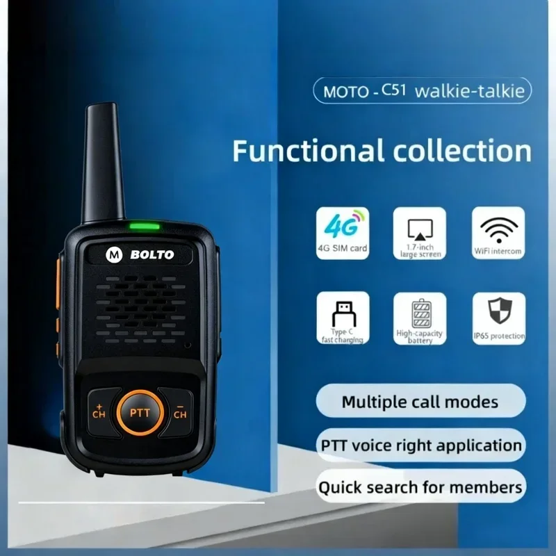 Motweisu rola Mini Walkie Talkie 400-470MHz PTT 16 Channels USB Charging Baofeng Compatible Two-Way Radio for Cafe Hotel Service