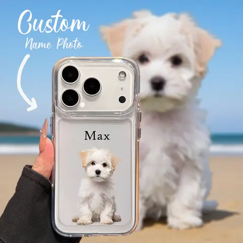 Personalized Customized cute pet photo phone clear soft case Compatible with iPhone18 17 16 15 14 13 12 11 ProMax Plus