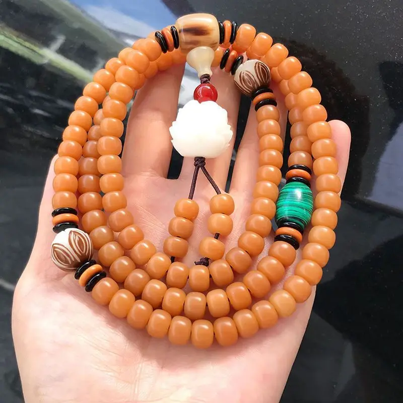 

108 Bracelet Weathered Bodhi Root Buddha Beads