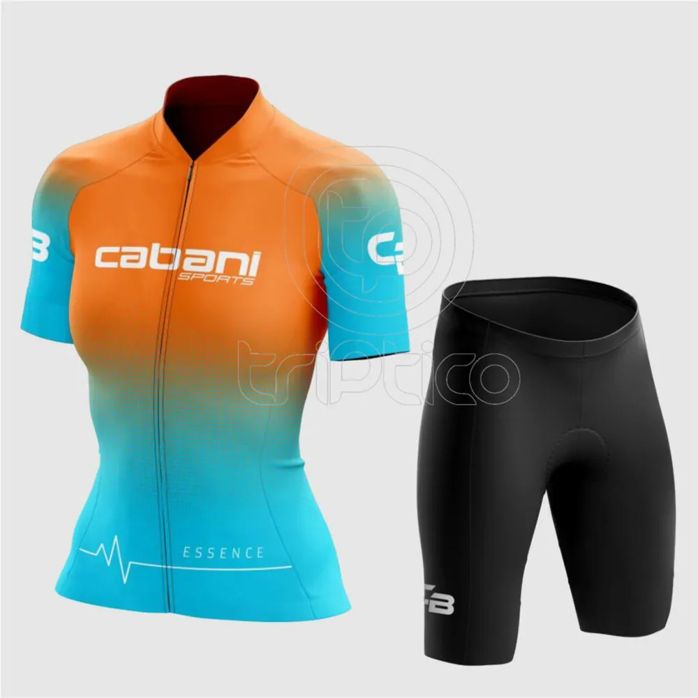 Women Cabani Sports Cycling Jersey Set Summer Short Sleeve Bib Shorts Suit Breathable Mountain Road Bike Kit Maillot Ciclismo