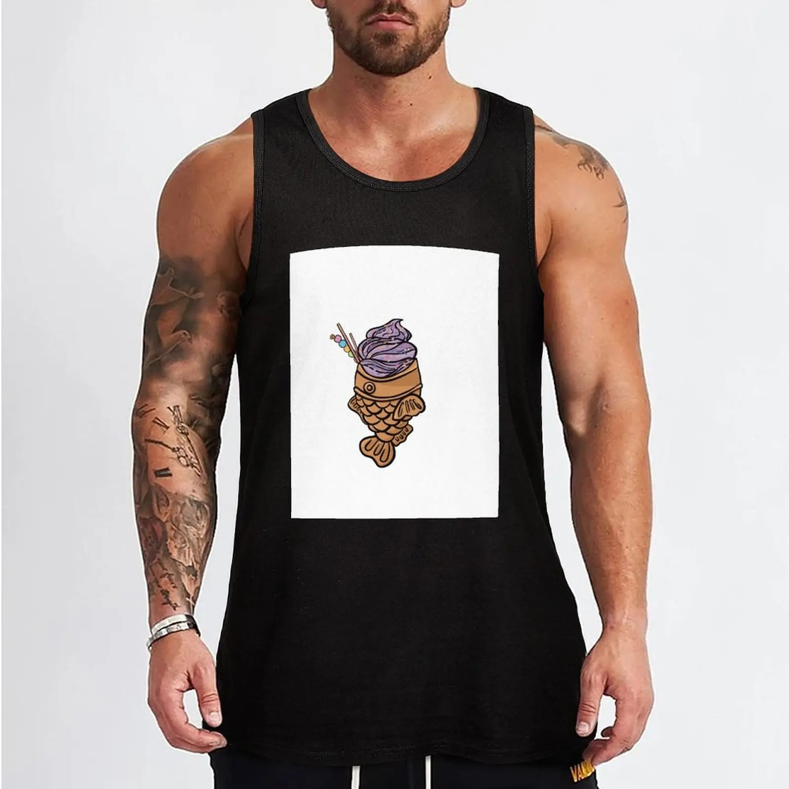 Cute Taiyaki with outline Tank Top Vests basketball clothing