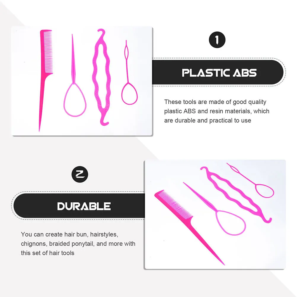 12 مجموعة من أدوات تجديل الشعر البلاستيكية لصانعي كعكة الشعر قابلة لإعادة الاستخدام ومشابك كعكة التواء مريحة للنساء وإكسسوارات تصفيفة الشعر #1