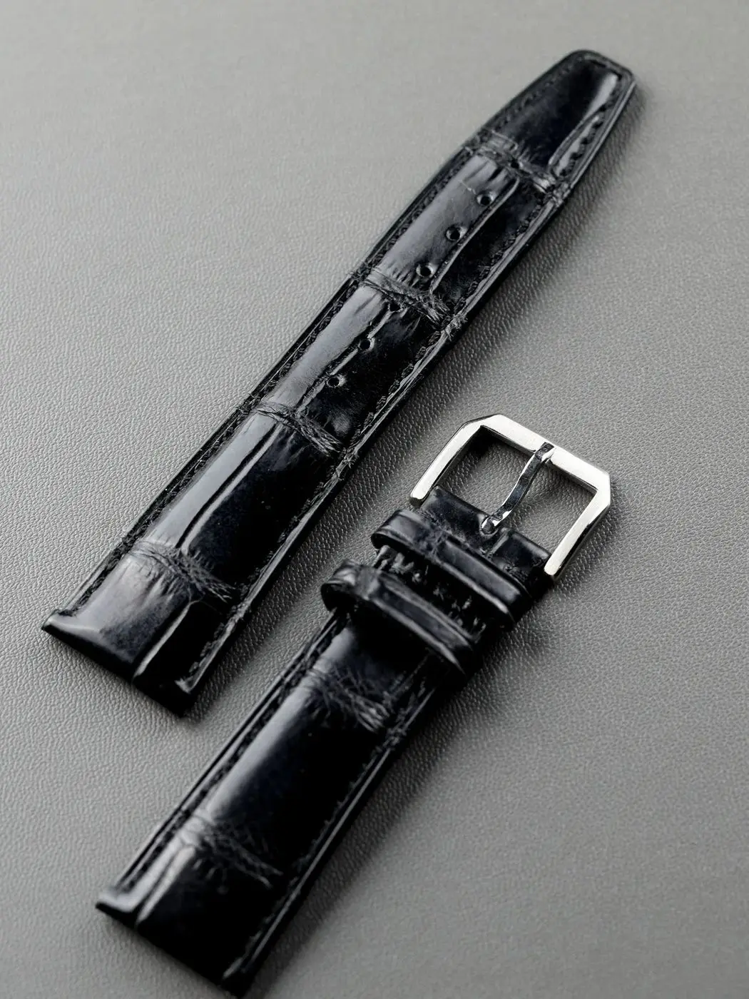 Ręcznie robiony pasek do zegarka ze skóry krokodyla, 20MM 21MM 22MM, skórzany pasek do zegarka, styl retro, odpowiedni do bransoletki męskiej pilotki. — 2
