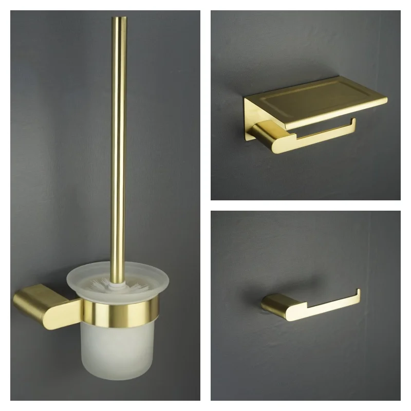 نحى الذهب اكسسوارات الحمام مجموعة فرشاة المرحاض حامل ورق المرحاض منشفة بار السكك الحديدية رف شماعات هوك صحن الصابون الأجهزة