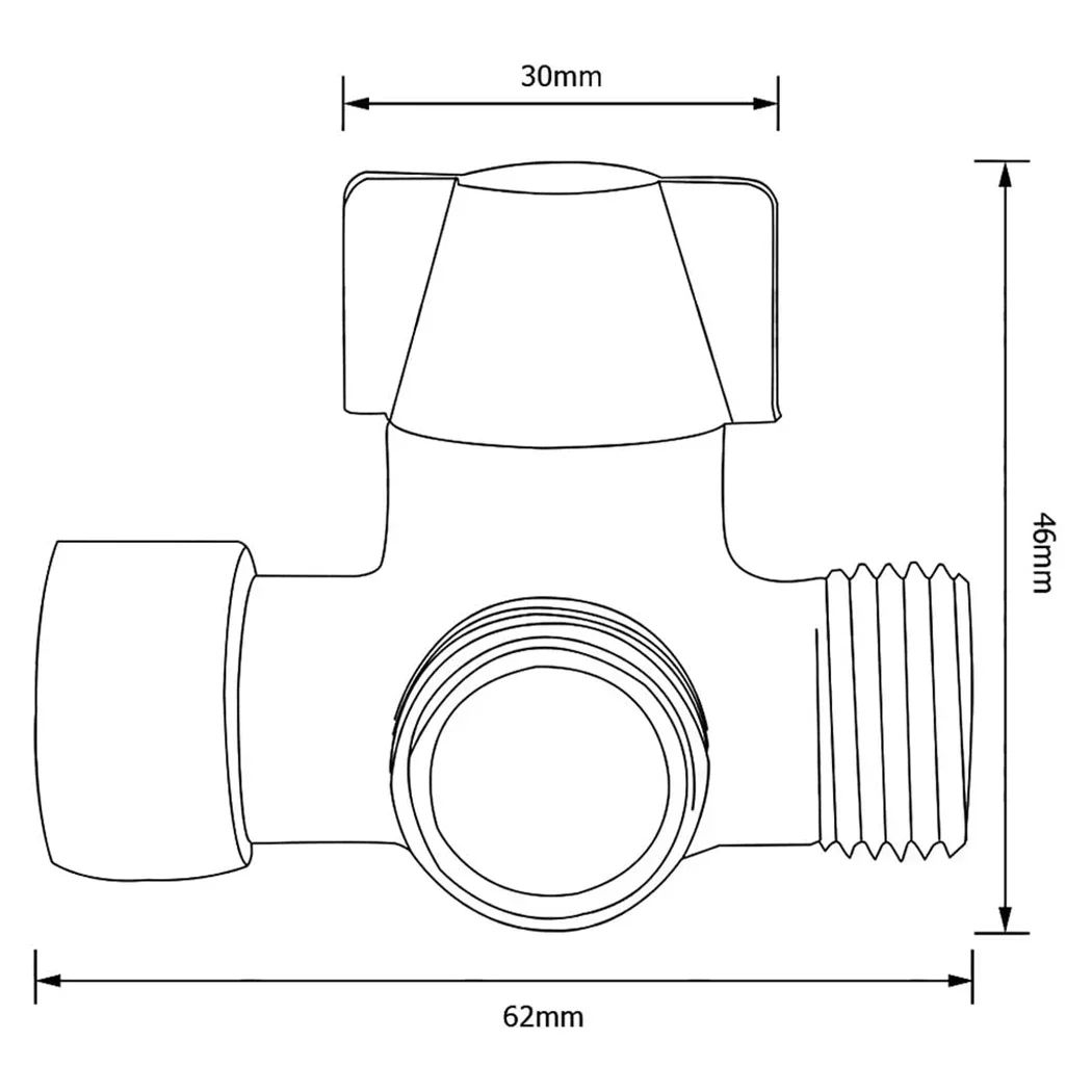 1pc New Diverter 3 Way Water Splitter T-Adapter 1/2 Inch Arm Bath Bathroom Bracket Home Hose Replacement Rotating