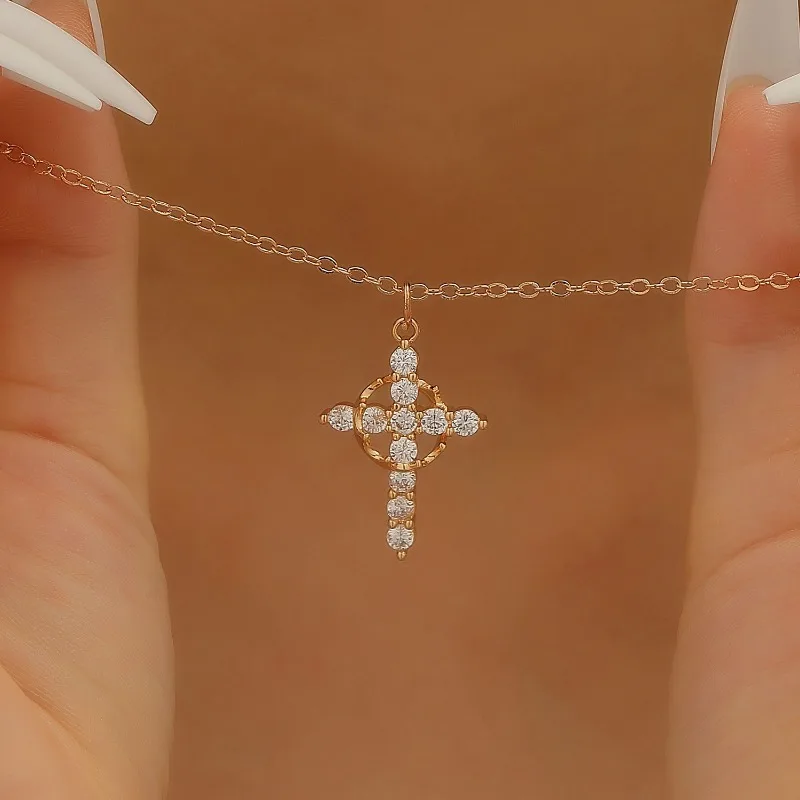 

Fashion Crown Cross Necklace for Women, Halloween and Christmas Jewelry Gifts