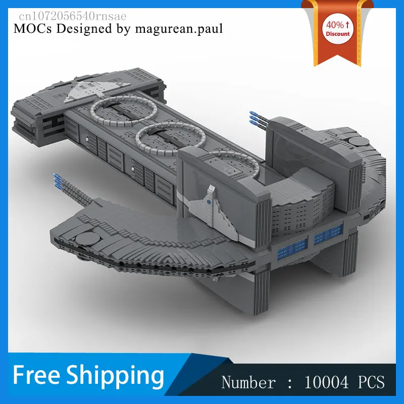 MOC Building Blocks Spaceship Mothership Battleship DIY Bricks Modular Model Assemble Toys Christmas Gift Birthday Presents