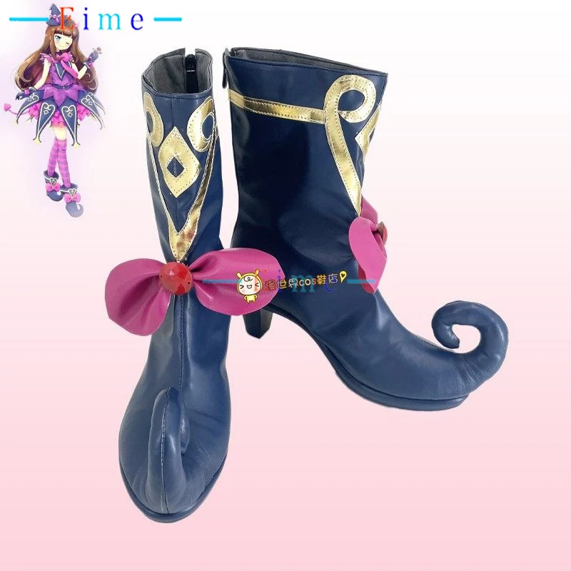 Kurosu Aroma Cosplay Shoes Anime Puripara Cosplay Props Halloween Carnival Boots Custom Made PU Leather Shoes