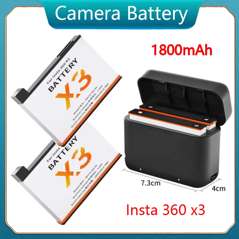 

1800mAh Rechargeable Camera Battery for Insta360 ONE X3 Battery for Insta360 ONE X3 Batteries 360 Panoramic Action Accessorie