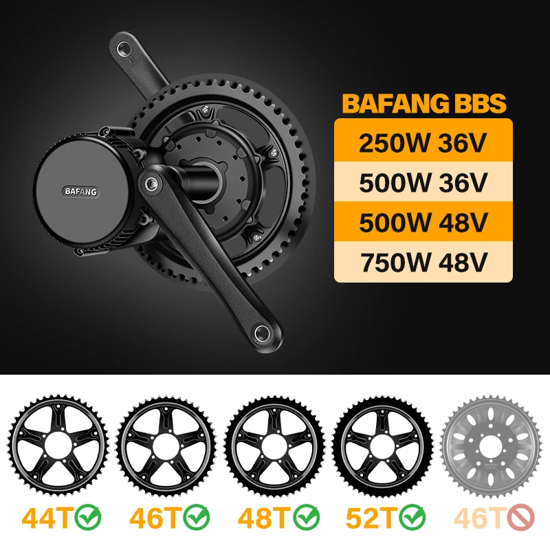 BAFANG Crank Arms Chainwheel for Bafang BBS01 BBS02 BBSHD Mid Drive Motor Chainring Sprocket EBike Conversion Accessories