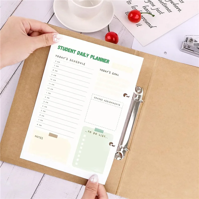 EDT-6 шт. многоразовая кольцевая папка формата А5, лоток для переплета крафт-бумаги формата А5 с 2 кольцами для добавления свободных листов, папки из крафт-бумаги формата А5