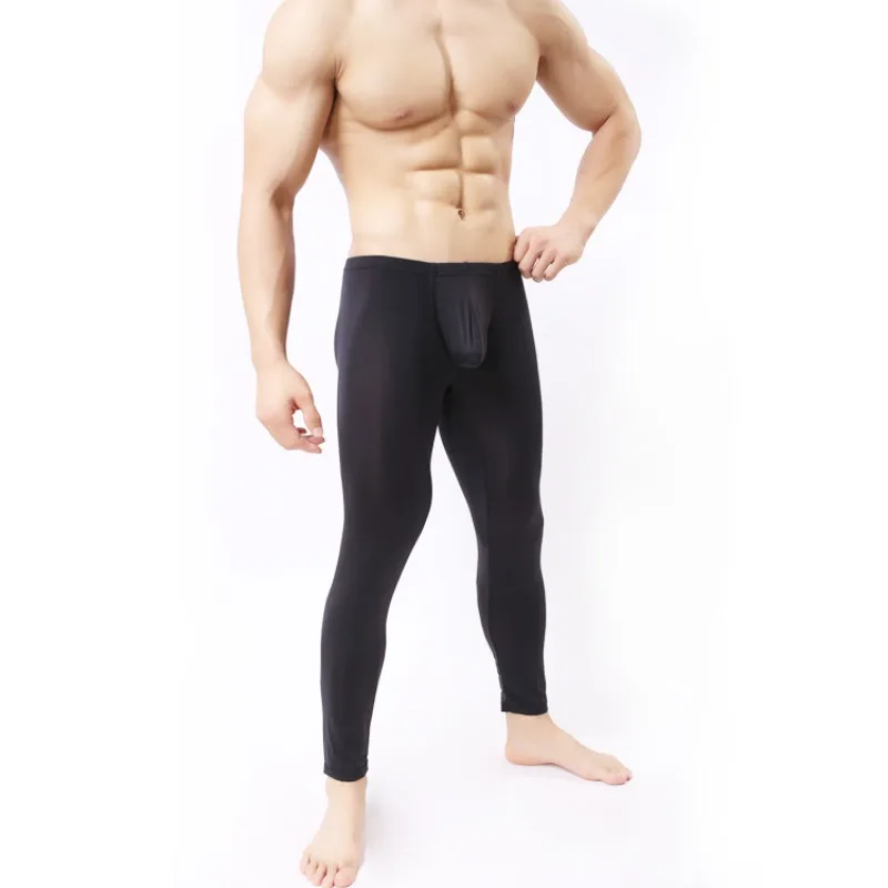 

Ultra-thin trousers are fashionable and sexy nylon trousers, men's casual solid color erotic and comfortable ultra-thin trousers
