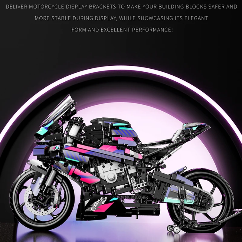 Cyberpunk Moto Building Model Blocks Moto Road Racer Bricks regali di compleanno giocattoli per bambini ragazzi bambini adulto tecnico